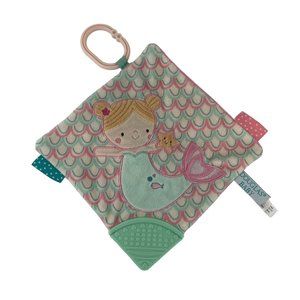 Douglas Baby Mermaid Lovey Baby Security Blanket‎ Pink Teether Hanger 8" Square